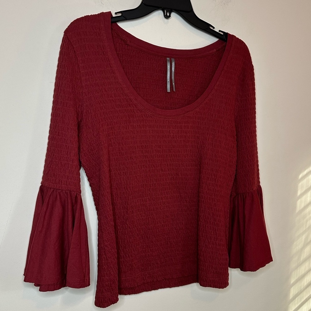 Anthropologie Smocked Bell-Sleeve Top Size Medium - Picture 9 of 10